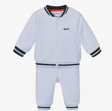 Load image into Gallery viewer, HUGO BOSS Pale Blue Velour Tracksuit