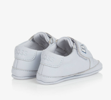 Load image into Gallery viewer, HUGO BOSS Boys Blue Leather Logo Pre-Walker Trainers