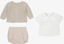 Load image into Gallery viewer, PAZ RODRIGUEZ Baby Boys Beige Shorts Set