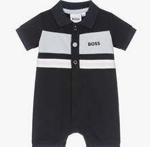 Load image into Gallery viewer, HUGO BOSS Baby Boys Blue Piqué Cotton Shortie