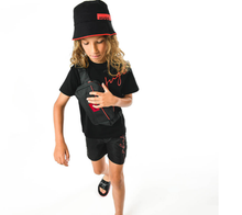 Load image into Gallery viewer, HUGO Boys Black Cotton Script Logo T-Shirt