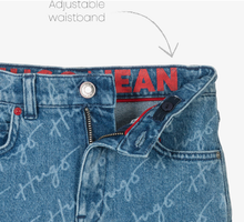 Load image into Gallery viewer, HUGO Girls Blue Denim Logo Shorts