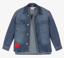 Load image into Gallery viewer, HUGO Boys Blue Denim Hooded Jacket