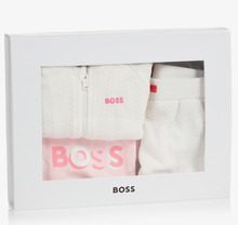 Load image into Gallery viewer, HUGO BOSS Girls Ivory & Pink Trouser Set