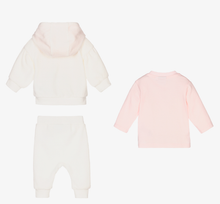 Load image into Gallery viewer, HUGO BOSS Girls Ivory & Pink Trouser Set