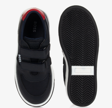 Load image into Gallery viewer, HUGO BOSS Navy Blue Leather Trainers