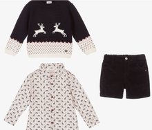 Load image into Gallery viewer, PAZ RODRIGUEZ Boys Blue 3 Piece Shorts Set