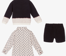 Load image into Gallery viewer, PAZ RODRIGUEZ Boys Blue 3 Piece Shorts Set