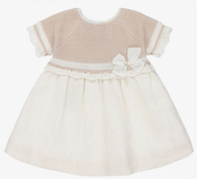 Load image into Gallery viewer, PAZ RODRIGUEZ Baby Girls Beige Knit Dress