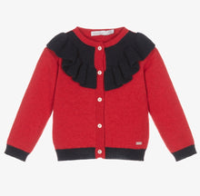 Load image into Gallery viewer, PATACHOU Girls Red and Navy Cardigan