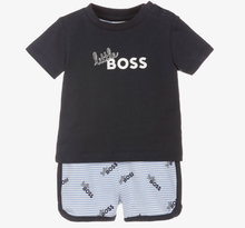 Load image into Gallery viewer, HUGO BOSS Baby Boys Blue Logo Cotton Shorts Set