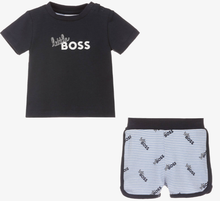 Load image into Gallery viewer, HUGO BOSS Baby Boys Blue Logo Cotton Shorts Set