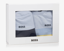 Load image into Gallery viewer, HUGO BOSS Baby Boys Blue Stripe Shortie & Hat Set