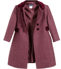 Load image into Gallery viewer, ANCAR Burgundy Girls Wool Coat