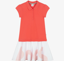 Load image into Gallery viewer, HUGO BOSS Girls Pink Cotton Piqué Polo Dress