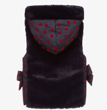 Load image into Gallery viewer, LAPIN HOUSE girls blue fur hodded waistcoat