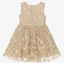 Load image into Gallery viewer, PATACHOU Girls Gold Floral Tulle Dress