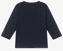 Load image into Gallery viewer, HUGO BOSS Boys Navy Blue Logo Top