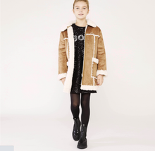 Load image into Gallery viewer, HUGO BOSS Girls Black Sequin Logo Dress