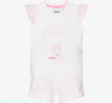 Load image into Gallery viewer, HUGO BOSS Girls White Cotton Shorts Set