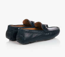 Load image into Gallery viewer, HUGO BOSS Boys Blue Leather Loafers