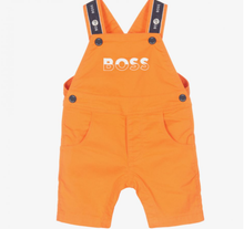Load image into Gallery viewer, HUGO BOSS Boys Orange Dungaree Shorts