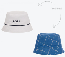 Load image into Gallery viewer, HUGO BOSS White & Blue Reversible Hat