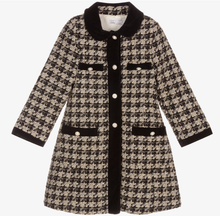 Load image into Gallery viewer, PATACHOU Girls Black Tweed Coat