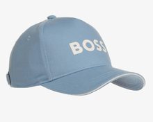 Load image into Gallery viewer, HUGO BOSS Boys Blue Cotton Logo Cap