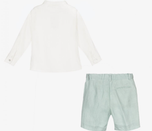 Load image into Gallery viewer, PAZ RODRIGUEZ ivory and mint shorts set