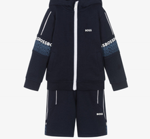 Load image into Gallery viewer, HUGO BOSS Boys Blue Cotton Logo Tracksuit