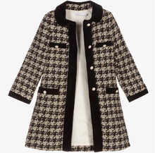 Load image into Gallery viewer, PATACHOU Girls Black Tweed Coat