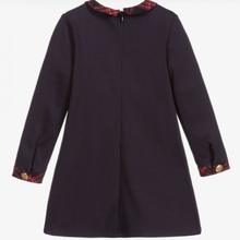 Load image into Gallery viewer, Patachou Navy Blue and Red Tartan Dress