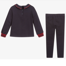 Load image into Gallery viewer, Patachou Navy Blue & Red Trouser Set
