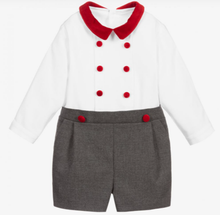 Load image into Gallery viewer, Patachou Baby Boys Grey & White Shortie