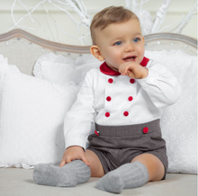 Load image into Gallery viewer, Patachou Baby Boys Grey & White Shortie