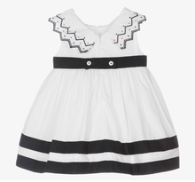 Load image into Gallery viewer, PATACHOU Girls White & Blue Cotton Dress
