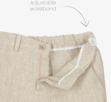 Load image into Gallery viewer, PAZ RODRIGUEZ Boys Beige & White Linen Shorts Set
