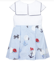 Load image into Gallery viewer, Lapin House Blue Cotton Sailor Dress