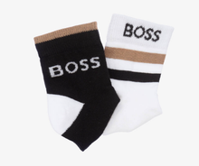 Load image into Gallery viewer, HUGO BOSS Baby Boys Black &amp; White Cotton Socks (2 Pack)
