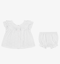 Load image into Gallery viewer, PATACHOU Baby Girls White Cotton Shorts Set
