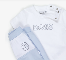 Load image into Gallery viewer, BOSS Baby Boys Pale Blue Cotton Double B Tracksuit Set

