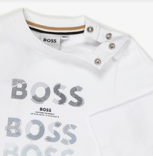 Load image into Gallery viewer, BABY BOSS Boys White Cotton Triple Logo Print Top
