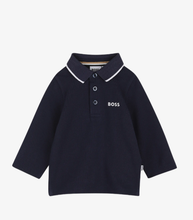 Load image into Gallery viewer, BOSS logo-print long-sleeve polo shirt
