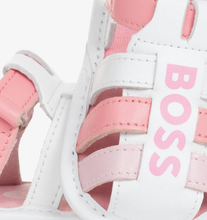 Load image into Gallery viewer, HUGO BOSS Baby Girls Pink &amp; White Leather Pre-Walkers
