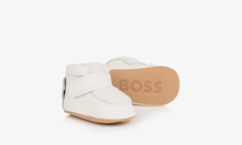 Load image into Gallery viewer, BOSS Baby Boys Ivory Leather &amp; Sherpa First Shoes
