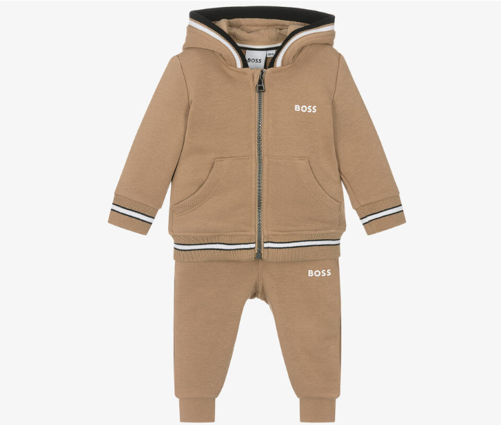 HUGO BOSS Boys Beige Jersey Tracksuit