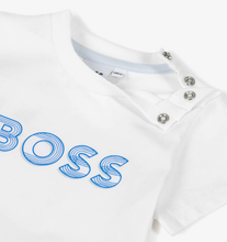 Load image into Gallery viewer, HUGO BOSS Baby Boys White &amp; Blue Logo Cotton T-Shirt
