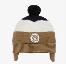 Load image into Gallery viewer, HUGO BOSS Boys Beige Striped Knit Pom-Pom Hat
