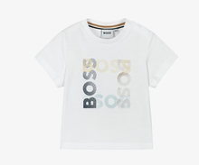 Load image into Gallery viewer, BOSS Boys White Cotton Jersey Square Logo T-Shirt
